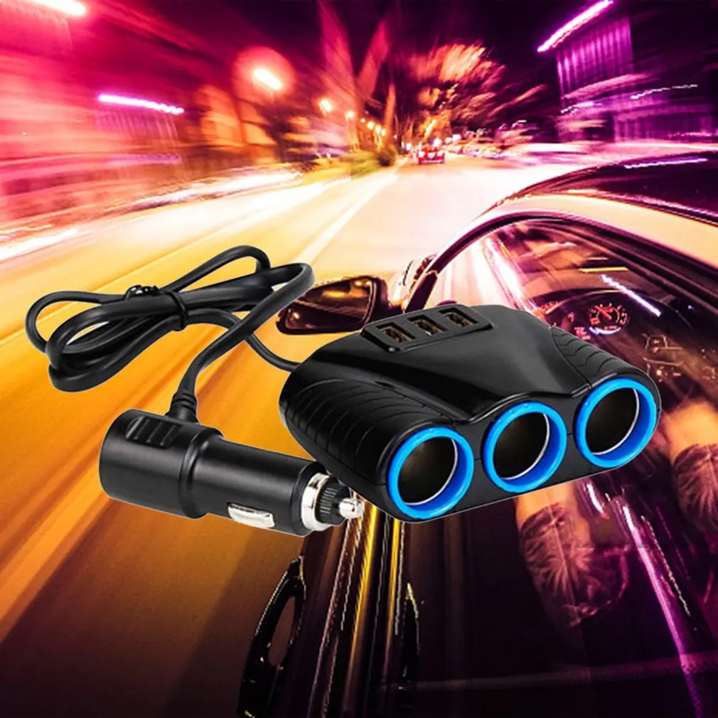 Портативный 3 Порты USB сторонняя Автоматическая розетки разветвитель