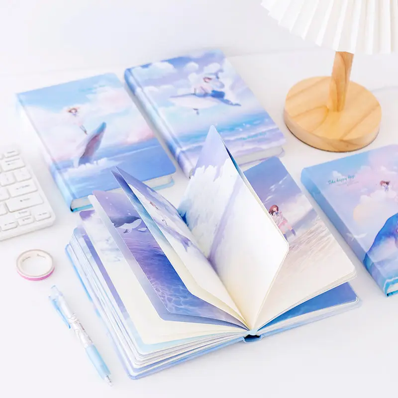 

New Style Ancient Style Color Page Diary Dream Illustration Hand Ledger Student Diary Book For School Diary Kawaii Stationery