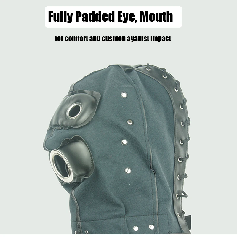 Кожаный SM-капюшон для секса маска БДСМ съемный дилдо с шариком повязка на глаза