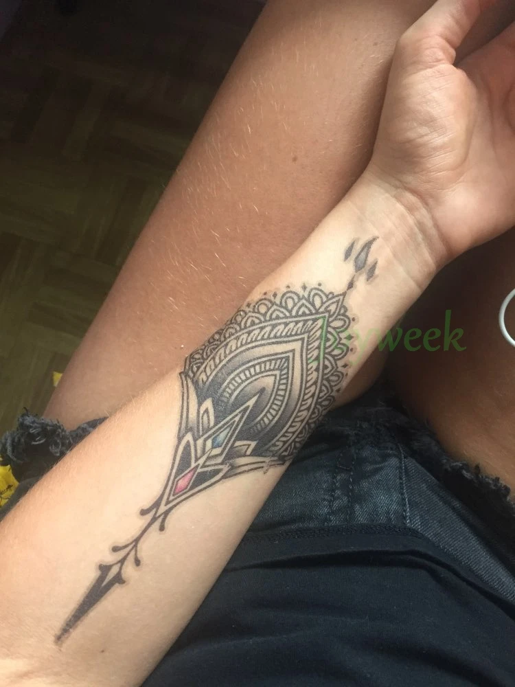 Водостойкая Временная тату наклейка большой размер мандала сексуальная на грудь