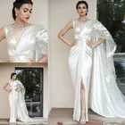 Женское вечернее платье с одним открытым плечом, плиссированное платье с разрезом спереди и шлейфом, платье для выпускного вечера, официальная одежда из Саудовской Аравии