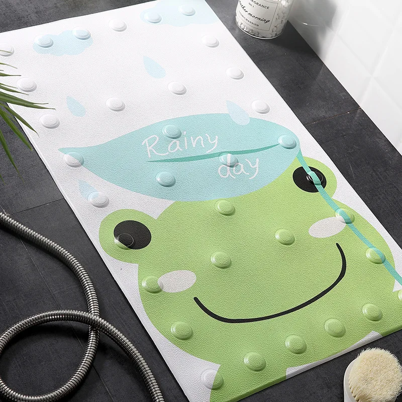 1 Pc Bathroom Shower Mat With Suction Cups Baby Safety Bath Non-Slip Mat Cartoon Animal PU Massage Pads Waterproof Toilet Carpet