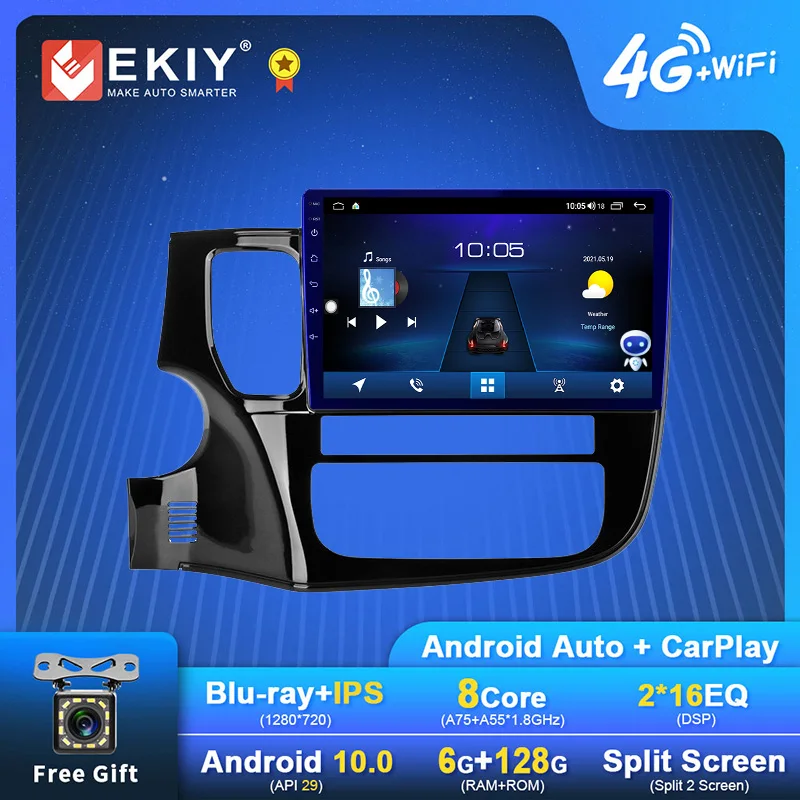 EKIY Android автомобильный радиоприемник для Mitsubishi Outlander 3 GF0W GG0W 2012 2018 Navi GPS DSP Carplay