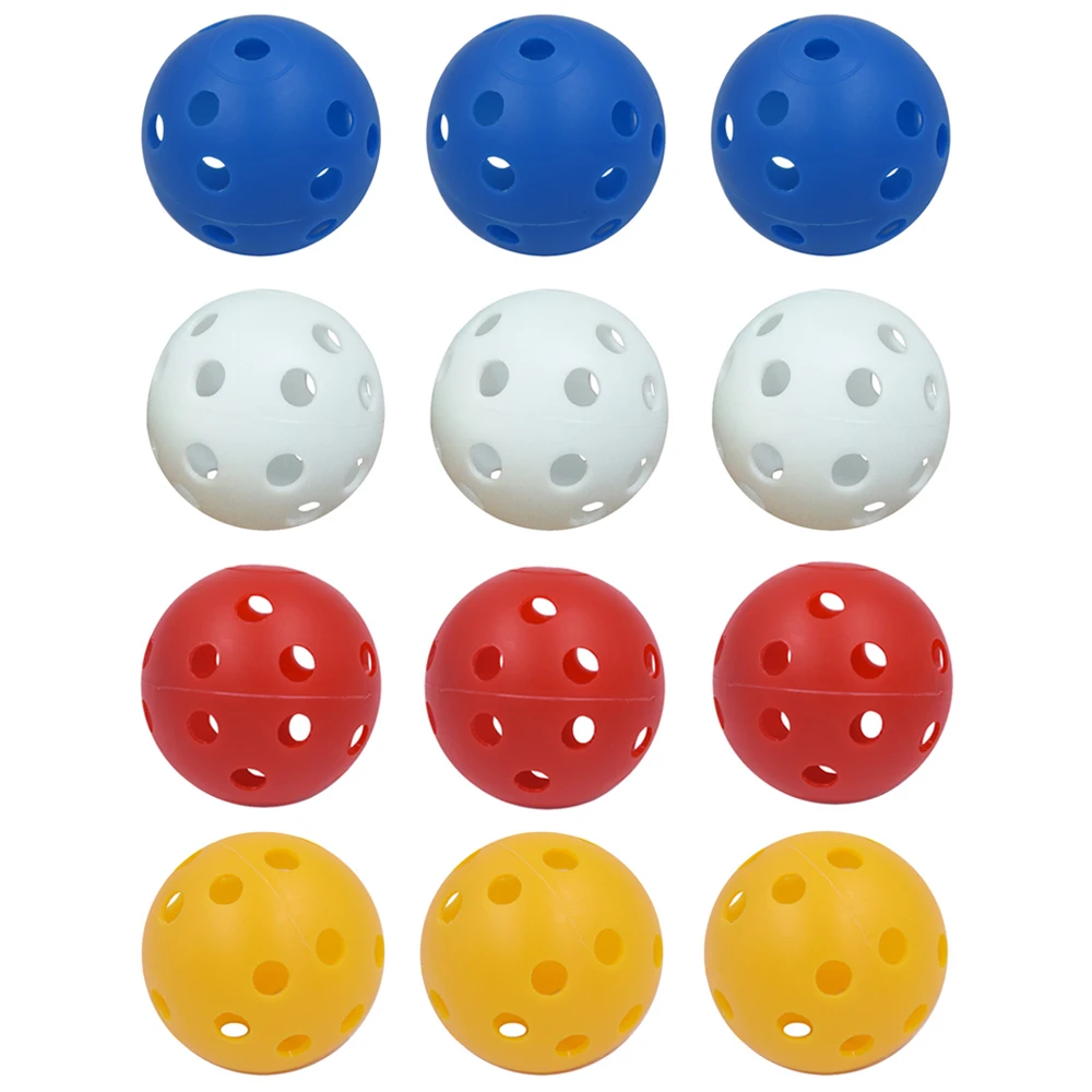 

12Pcs 41mm Golf Training Balls Plastic Airflow Hollow with Hole Golf Balls Outdoor Golf Practice Balls Golf Accessories