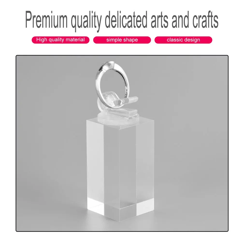 7pcs/pack Clear Square Bottom Plexiglass Storage Organizer Rings Display Stand Holder Jewelry Showcase | Украшения и аксессуары