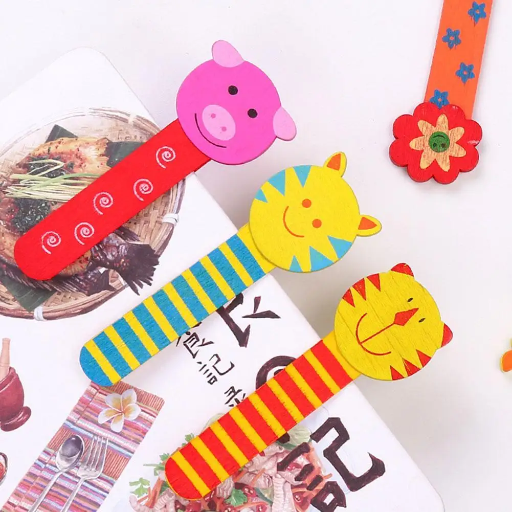 10 шт./партия милые Мультяшные закладки детские деревянные красочные животные