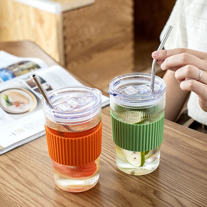 Стеклянная соломенная чашка SENDIAN в японском стиле ручная работа большая емкость