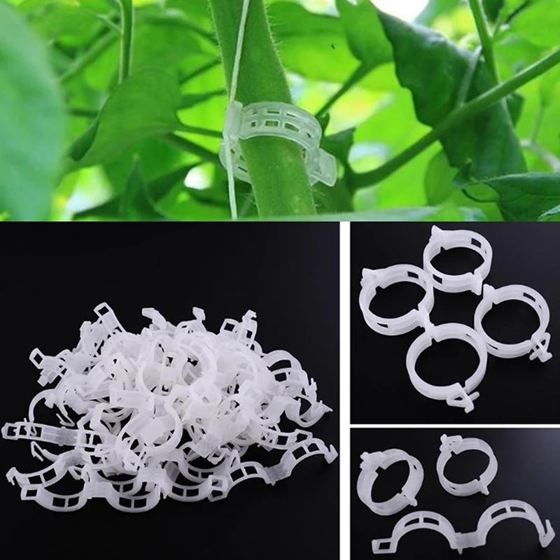 

100pcs 30mm Plastic Plant Support Clips clamps For Plants Hanging Vine Garden Greenhouse Vegetables Tomatoes Clips