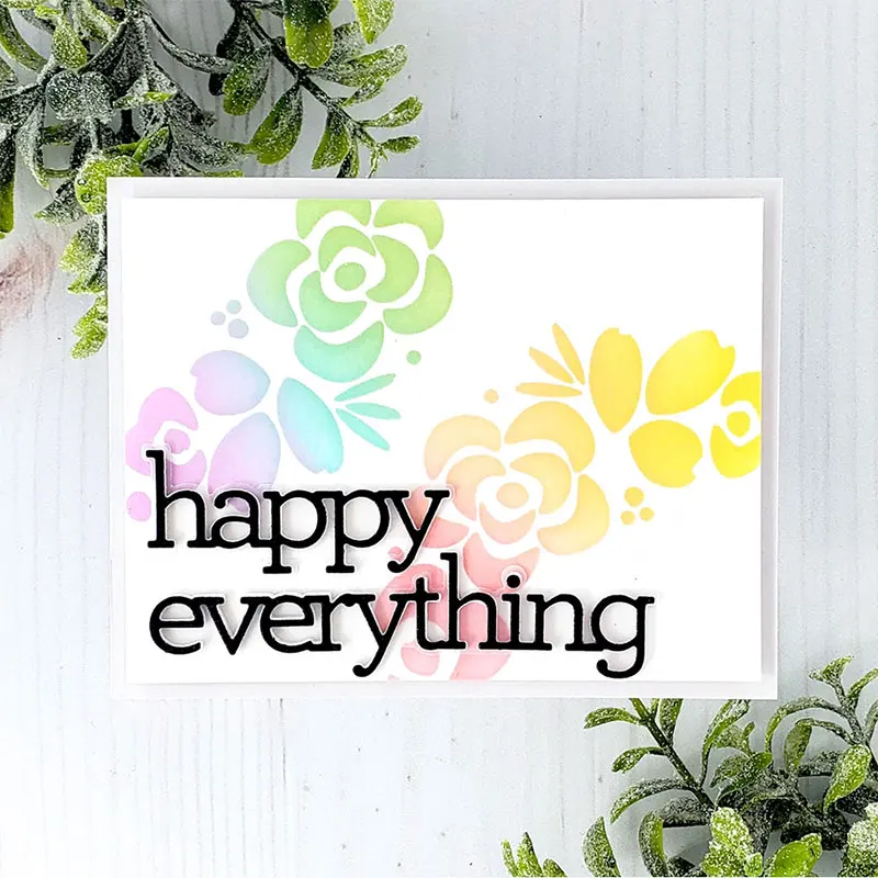 

Happy Everything Flowers Cutting Dies Scrapbook Dariy Decoration Stencil Embossing Template DIY Greeting Card Handmade