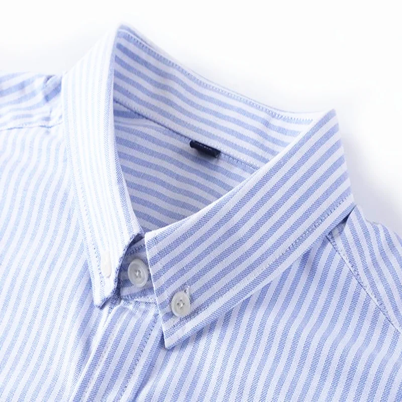 

Sleeve Mens Shirts Solid Long Oxford Dress Skin-Frinedly High Quality Male Casual Regular Slim Fit Tops Button Down Shirt