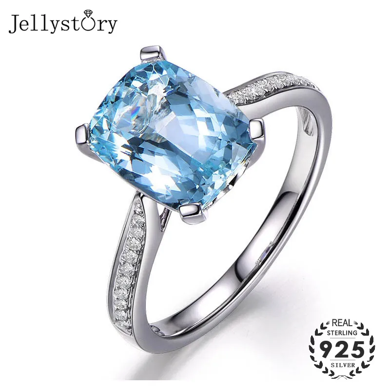 Женское кольцо из серебра 925 пробы с натуральным топазом 4 карата|Кольца| |