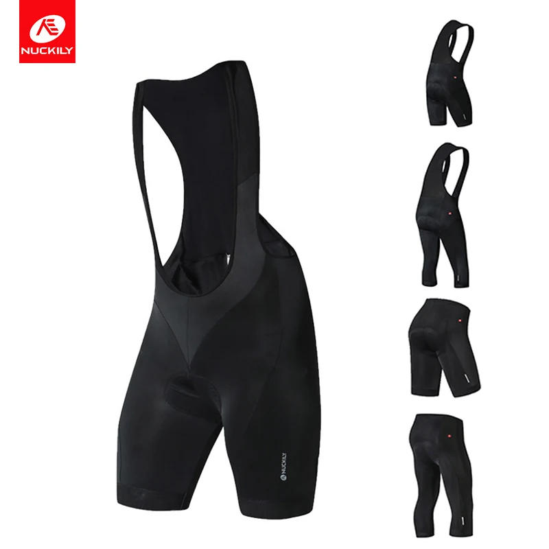 

NUCKILY Black Bib Shorts Summer Cycling Pants 3d Gel Pad MTB Bike Bicycle Trousers Cycling Wear Tights Shorts Short Men Outdoor