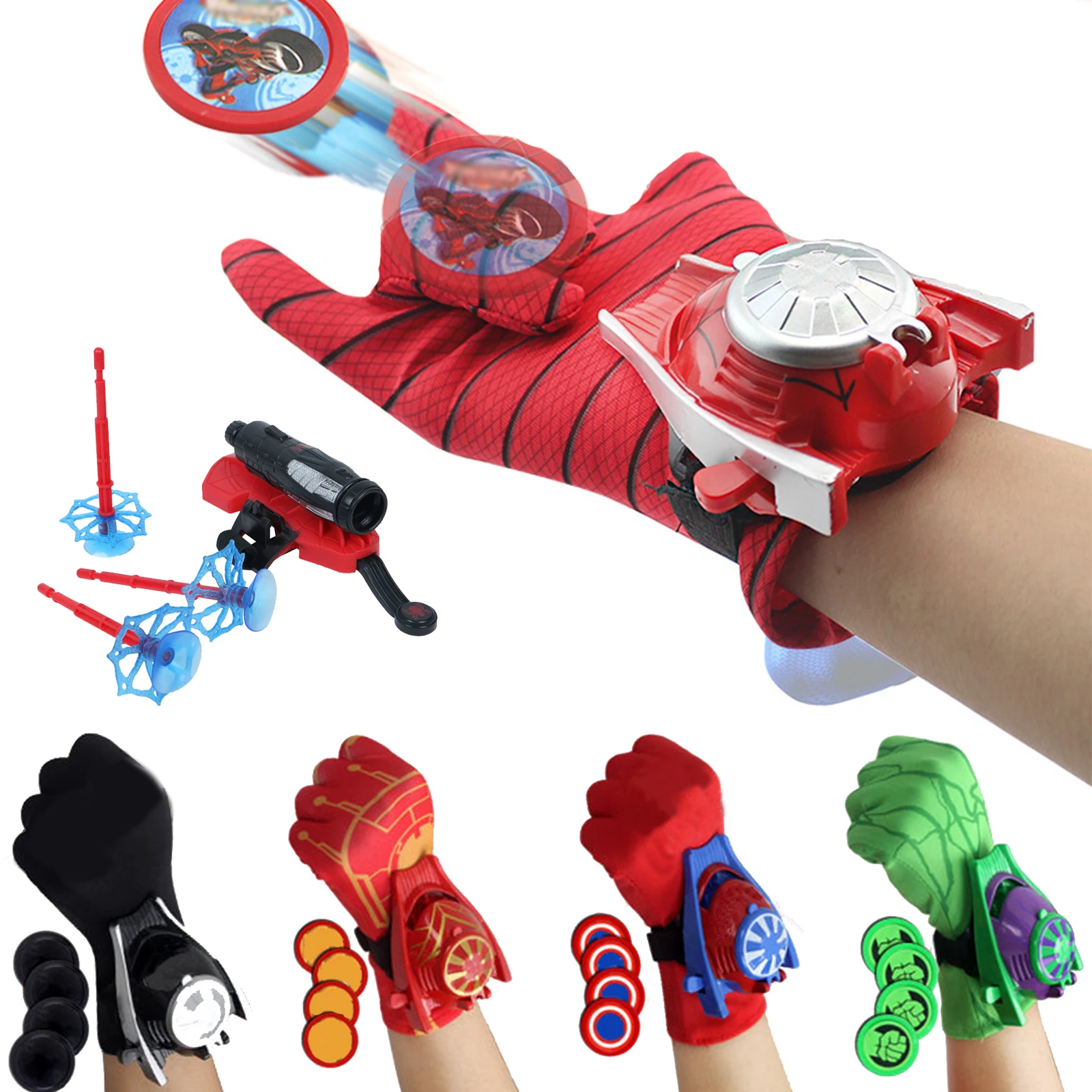 1 набор перчаток пусковых устройств ПВХ игрушки для супергероев смешанные стили