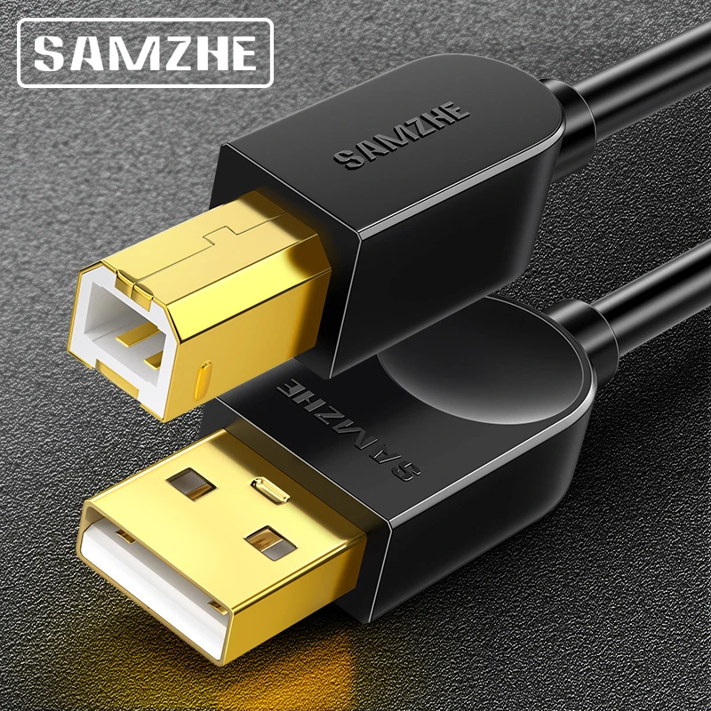 Кабель SAMZHE USB2.0 для принтера, USB 2,0, Type A, штекер-штекер, для синхронизации данных, сканера, для принтера HP, Canon, Epson