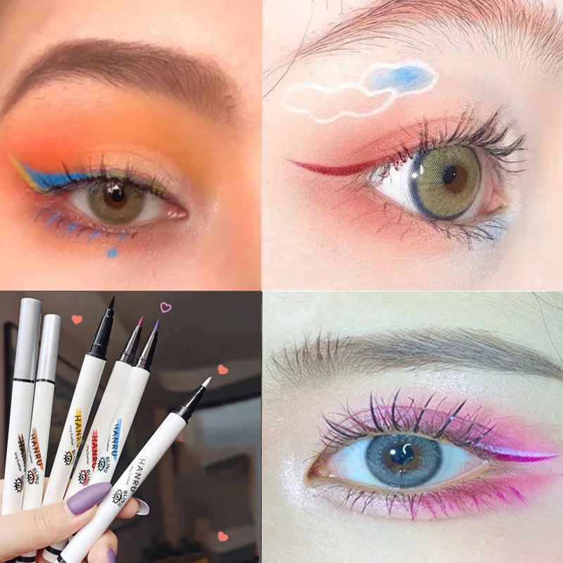 

1pcs color eyeliner black blue white pink long-lasting quick-drying waterproof easy-on makeup eyeliner eye contour makeup