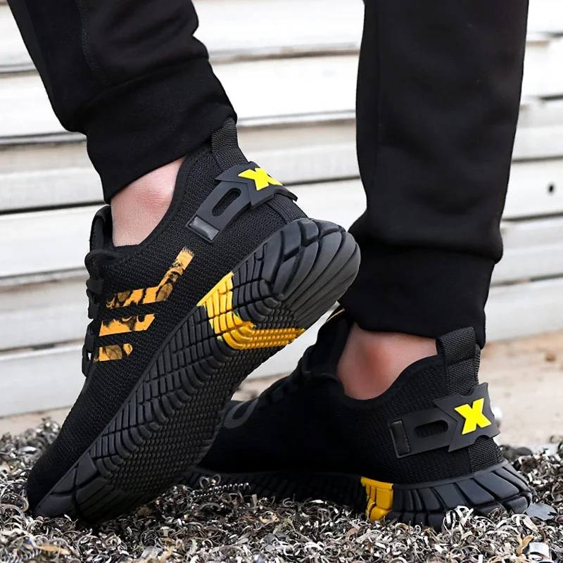 

Male Work Sneakers Indestructible Shoes Steel Toe Work Safety Boots Lightweight Safety Shoes Men Work Shoes Safety Hiking Shoes