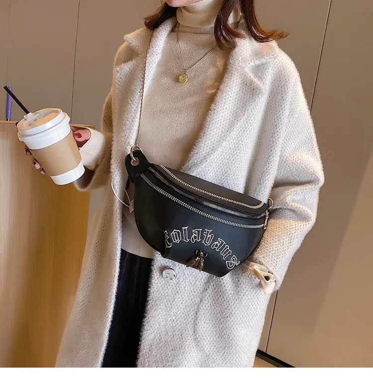 Женская нагрудная сумка с Вышивкой Букв новинка 2020 Корейская мессенджер на