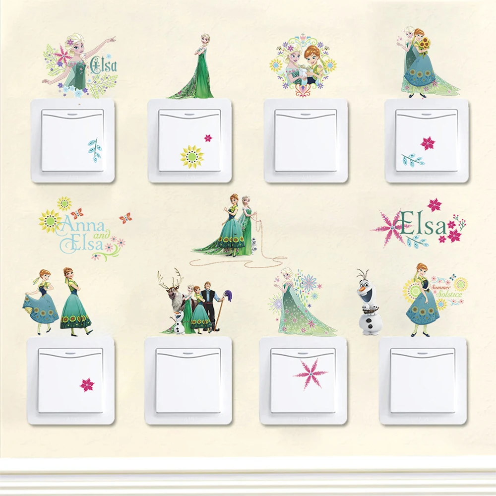 Дисней Мультфильм Эльза Анна Замороженная Принцесса сад настенные наклейки для