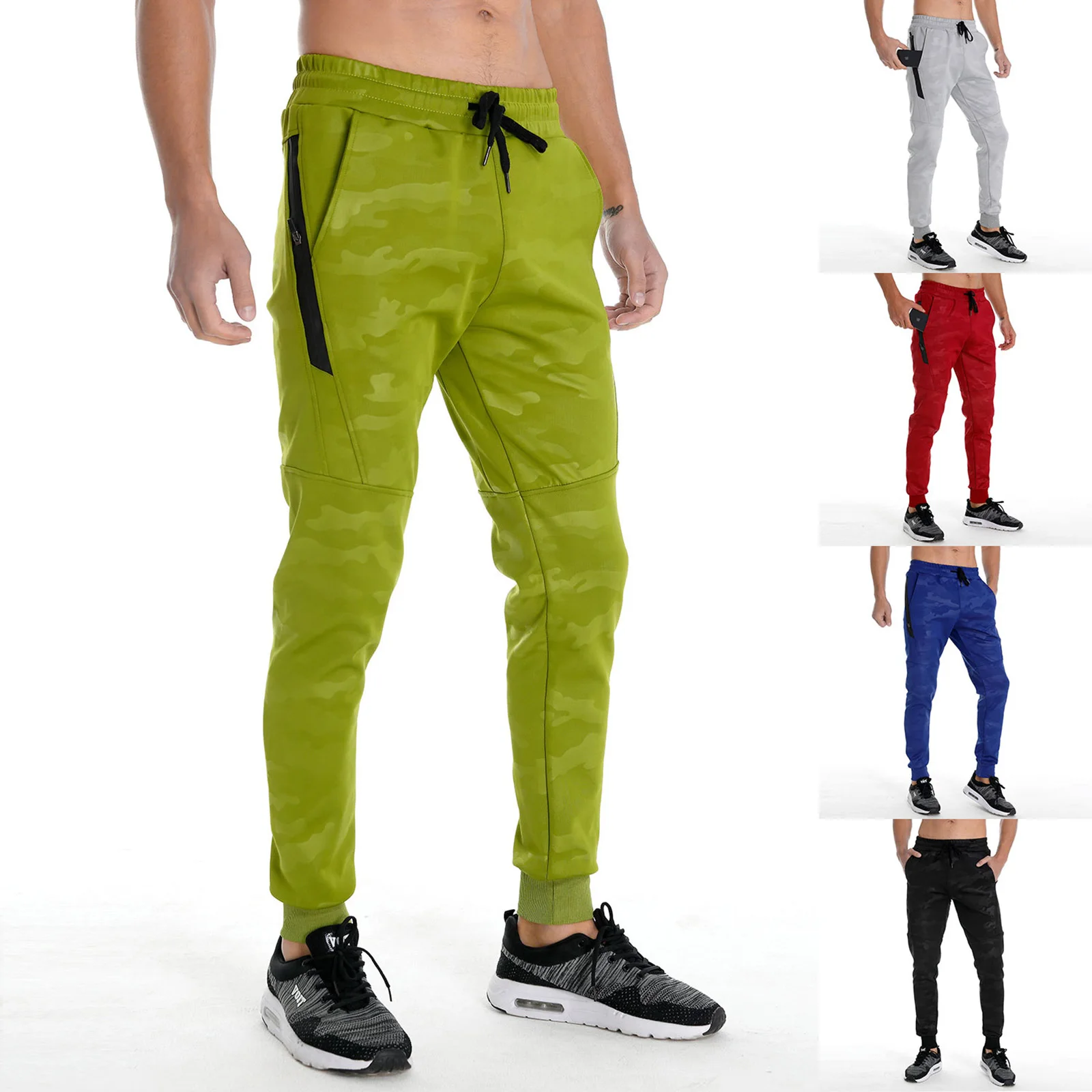 

Men Casual Sports Pants, Camouflage Printed Pattern Loose Style Long Trousers