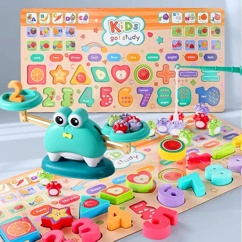 

Montessori Educational Toys Children Busy Board Math Fishing Children Preschool Montessori Toy Girl Balance Scale Juguetes Bebe
