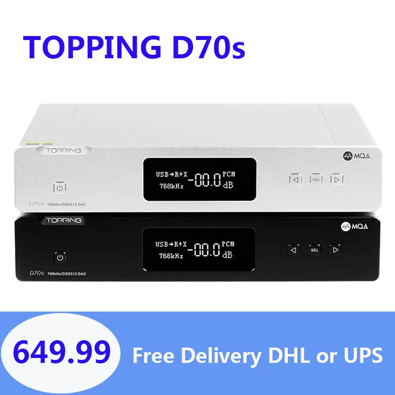 Топпинг D70S MQA декодер 2 * AK4497 Bluetooth 5 0 32Bit/768K DSD512 высокого разрешения ЦАП с пультом