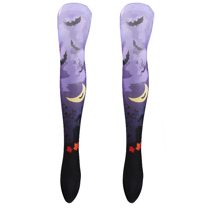 WA02084 Best 1 Pair Women Socks Combed Cotton Christmas Pumpkin Starry Sky Skull Galaxy Space Novelty Funny Women Socks - Цвет: WA02084