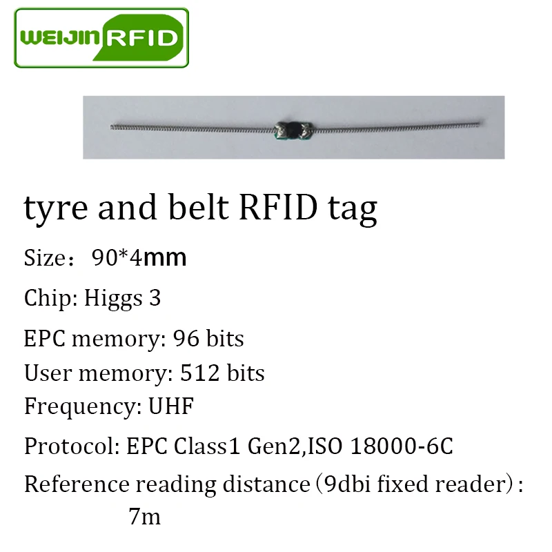 UHF rfid метка для шин EPC Gen2 ISO18000 6C 915 МГц 900 868 860 960 90*4 мм Alien Higgs3 Пассивная RFID бирка