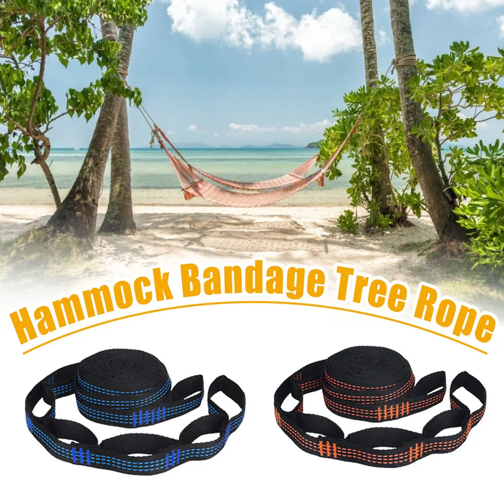 2pcs/Set Hammock Strap Hanging Belt Super Strong Bind Daisy Chain Rope Tree Rope w/ Buckle for Tent Hammock 200*2.5cm