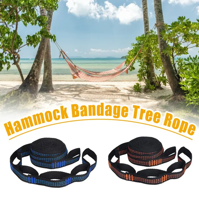 2pcs/Set Hammock Strap Hanging Belt Super Strong Bind Daisy Chain Rope Tree  Rope w/ Buckle for Tent Hammock 200*2.5cm