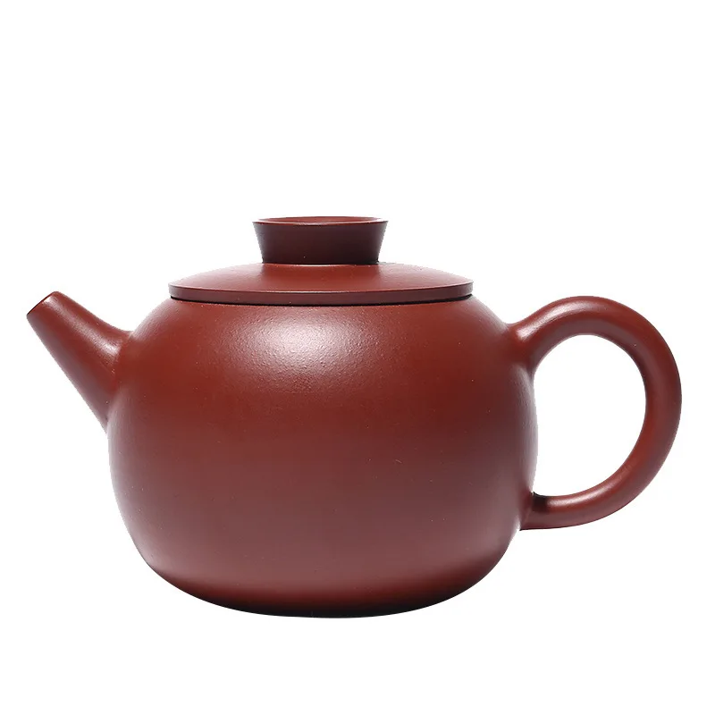 

Full Manual Large Ship Pearl Teapot Yixing Famous Raw Ore Bright Red Robe Dark-red Enameled Pottery Teapot Tea Set