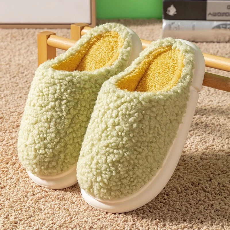 

2021 New Cotton Fuzzy Slippers Women Live Indoors In Winter Plush Couples Keep Warm And Antiskid Month Home Fashion Best House