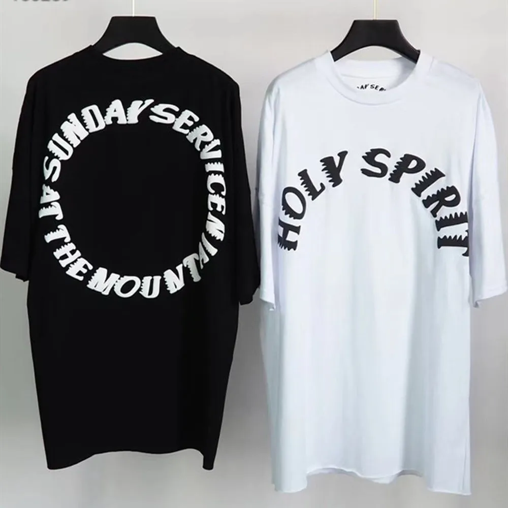 

2019 Kanye West Sunday Service Holy Spirit CPFM Fire Printed Women Men T shirt Hiphop Men Cotton T shirts