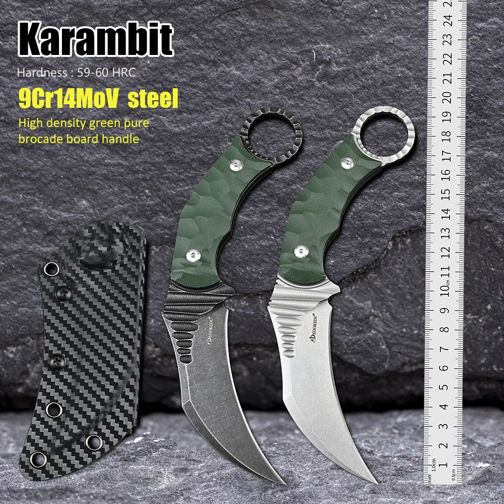 

9Cr14MoV Steel Survival Tactical Utility EDC Tool Outdoor Camping Self Defense Knives Fixed Blade Hunting Kinfe Karambit Csgo