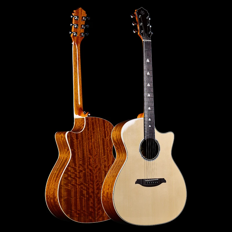 41 дюйм ель твердая древесина Профессиональная Гитара Fingerstyle S1 двойной пикап