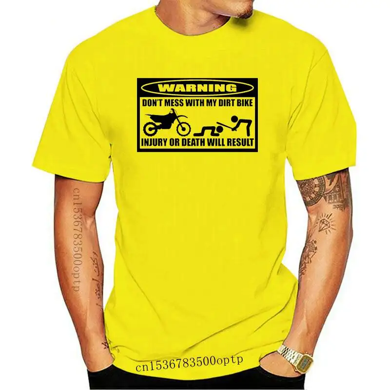 

New 2021 2021 Cool casual Tshirt WARNING Dont Mess With My Dirt Bikes Funny Mens Tees casual Motocross T-Shirts Hot Sale Tee Shi