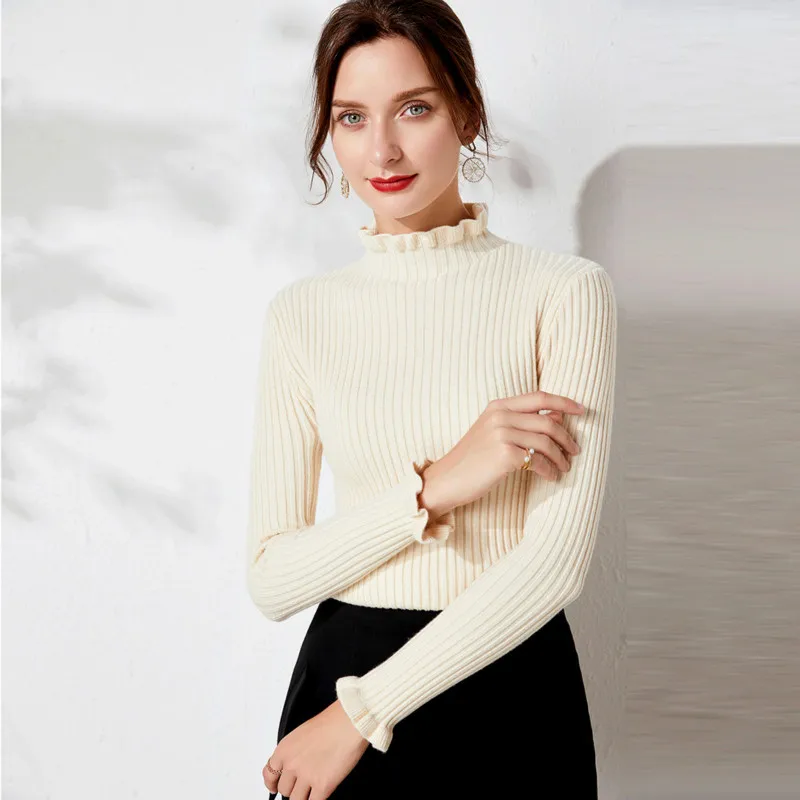 

European and American new style best-selling high-quality slim slimming knit sweater fashion outdoor casual women's sweater