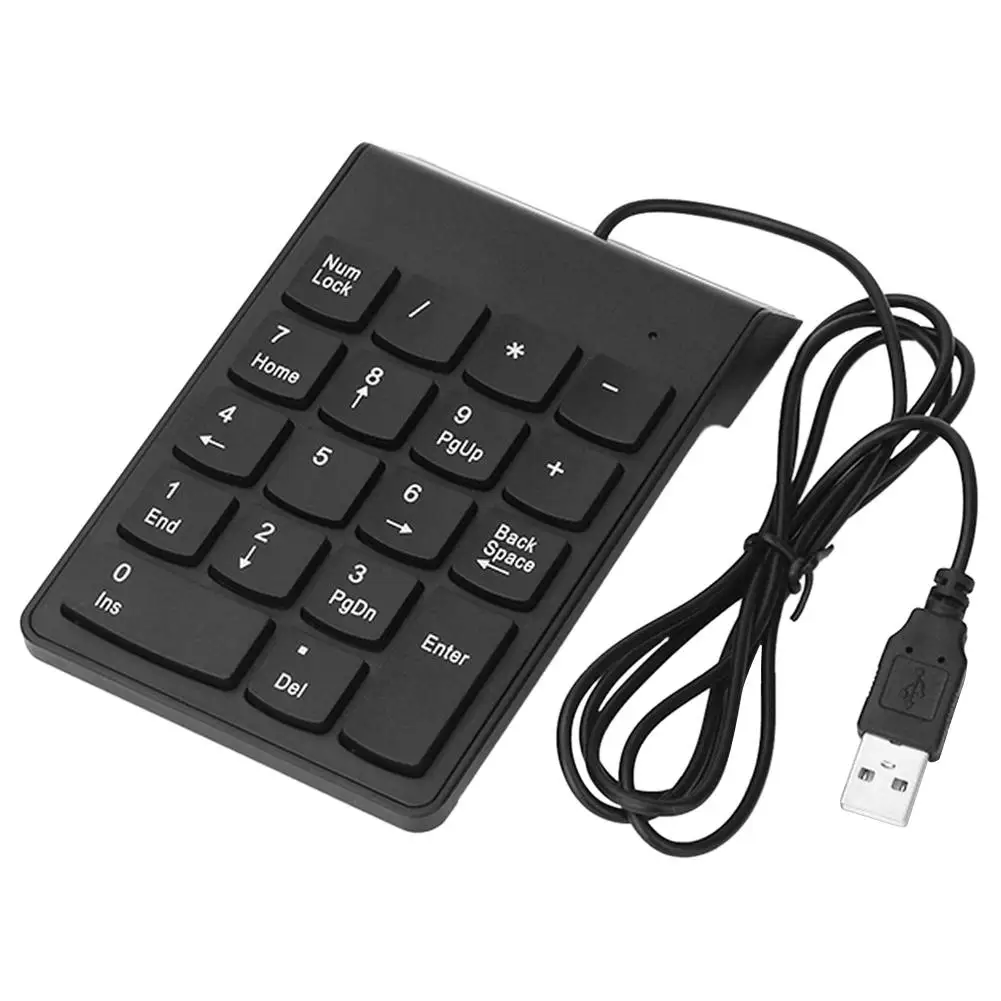 

Small-size USB Wired Numeric Keypad Numpad 18 Keys Digital Keyboard for Accounting Teller Laptop Notebook Tablets