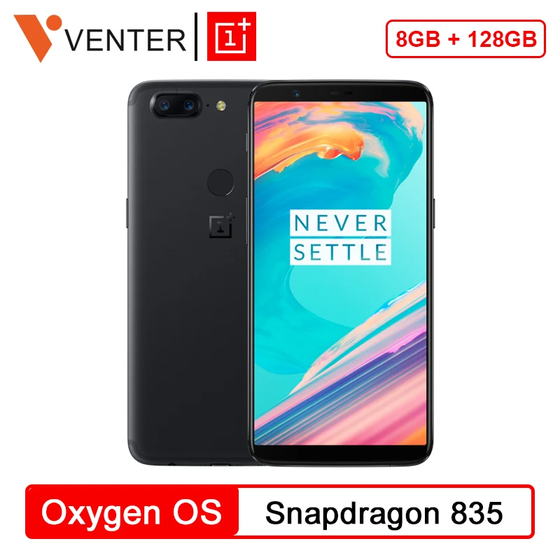 Смартфон OnePlus 5 T 5 T 8 Гб 128 ГБ Восьмиядерный процессор Snapdragon 835 6,0" 2160x1080 P FHD 18:9 20 Мп с отпечатком пальца