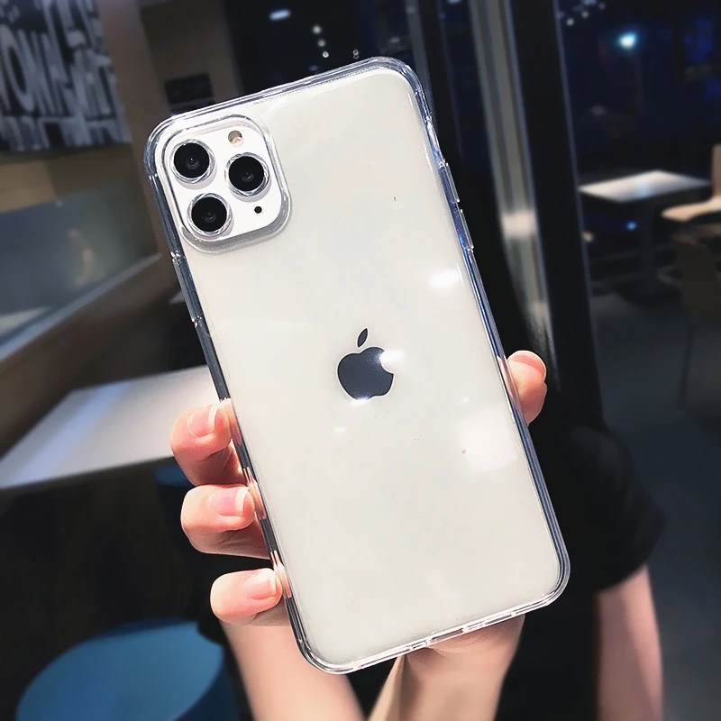 Однотонный противоударный Прозрачный чехол для iPhone11 12 Pro Max X XS XR 7 8 Plus SE 2020