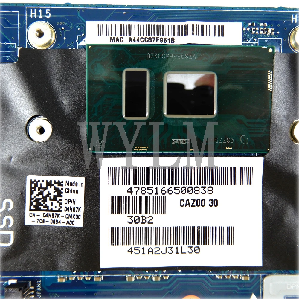 for dell xps 13 9360 cn 04n87k 04n87k 4n87k laptop motherboard la d841p with i5 7200u cpu 8gb ram 100testedfree shipping free global shipping