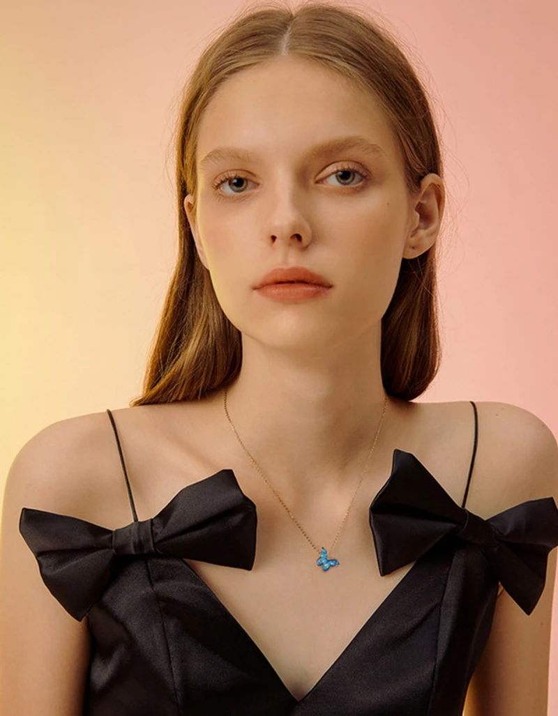 

FAMSHIN 2020 Butterfly Pendant Necklaces For Women Girls Gold Color Chain Necklace Elegant Choker Fashion Sweet Jewelry Gifts