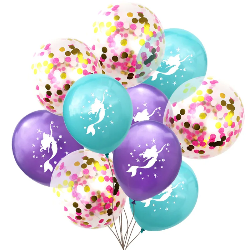 GIRL CF MRY (10pcs) Новое платье в стиле Русалочки с латексные воздушные шары конфетти воздушные шары Свадебные Globos дети День рождения украшения детский душ расходные материалы - Цвет: GIRL CF MRY (10pcs)