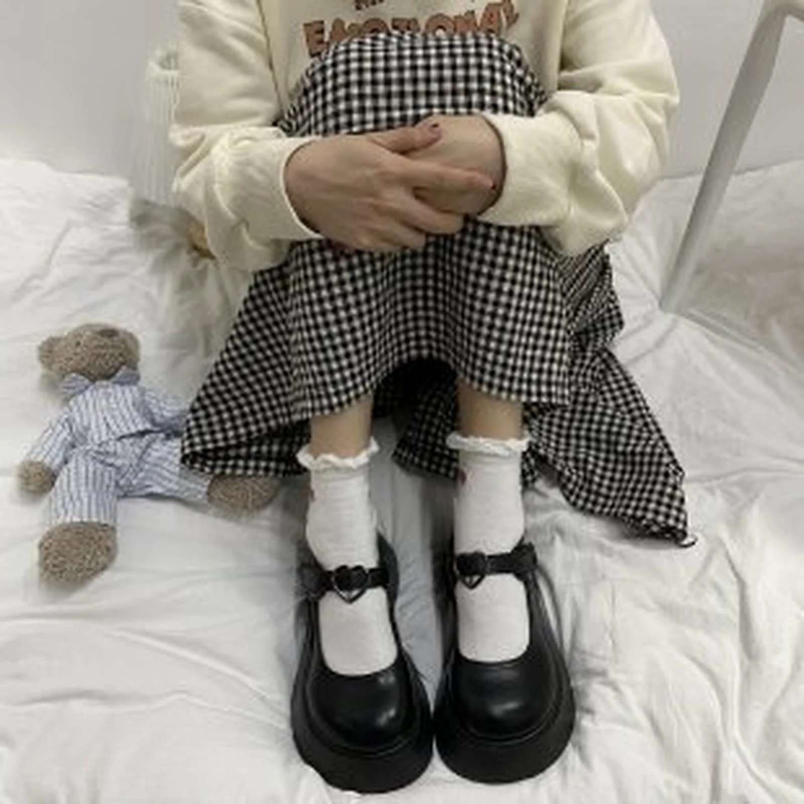 

Туфли lolita с ремешком с пряжкой и круглым носком, осенняя Уличная Повседневная женская обувь, студенческие туфли для вечеринок, Туфли Мэри Дж...