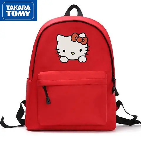 

TAKARA TOMY fashion cartoon Hello Kitty Oxford cloth student school bag simple and sweet large-capacity travel backpack
