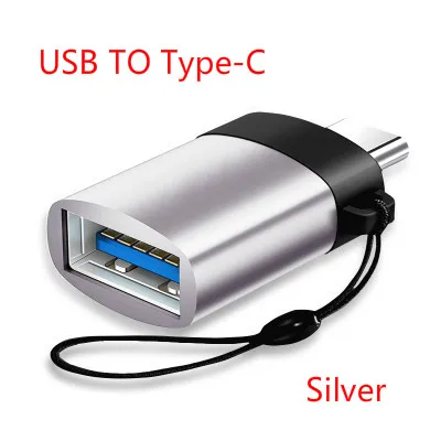 Baseuer OTG type-c к Usb C адаптер type C Usb-c 3,0 зарядный преобразователь данных для MacBook Xiaomi huawei samsung мышь диск клавиатуры - Цвет: Sivler