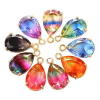 2pcs new diy jewelry glass water drop charm pendantshandmade making for diy earrings findings bracelet accessories materials