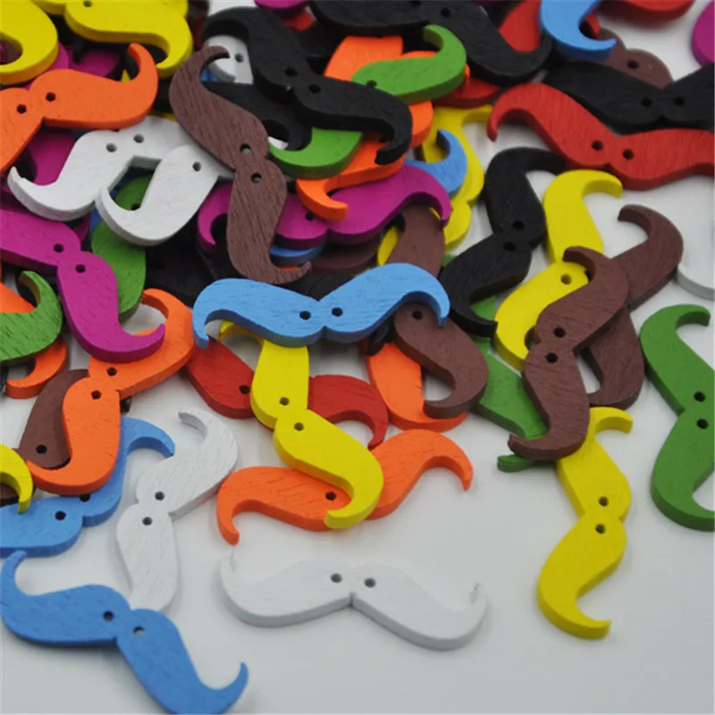 10/50/100 шт. Разноцветные Милые усы|wooden buttons|buttons sewingbuttons lot |