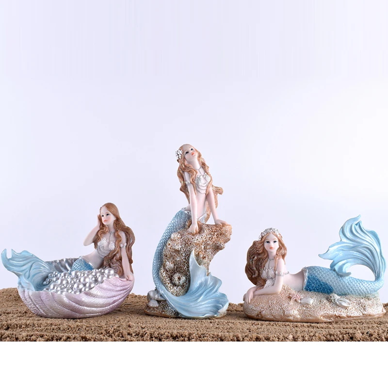 Креативные Русалка из смолы украшения для дома спальни офиса стола фигурки
