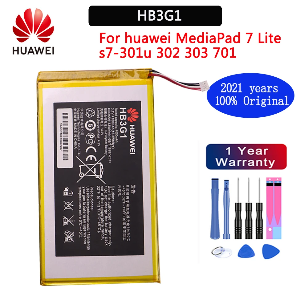 

huawei 100% original HB3G1 4000mAh MediaPad Battery For Huawei S7-303 S7-931 T1-701u S7-301w MediaPad 7 Lite s7-301u S7-302