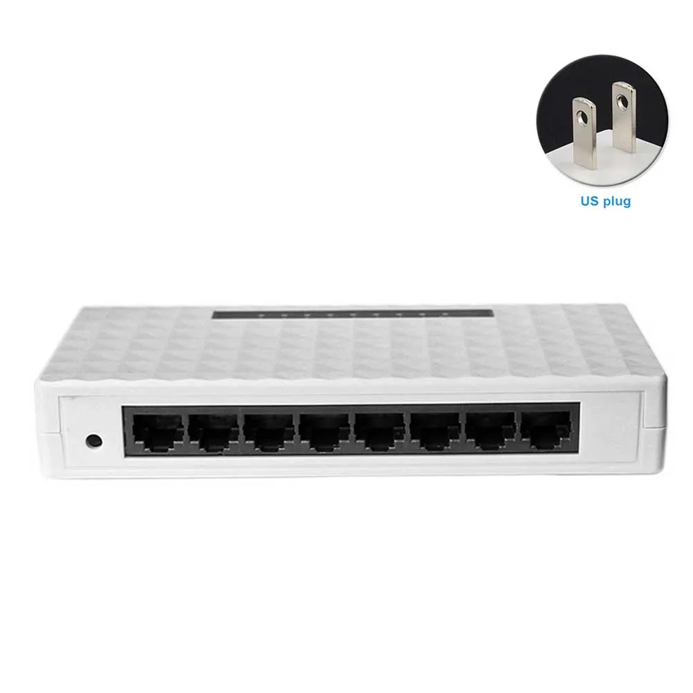 Полный дуплексный 8 Порт 1000 Мбит/с RJ45 LAN прочный Ethernet коммутатор Настольный